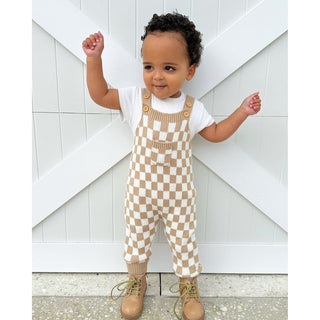 Knitted Check Overalls