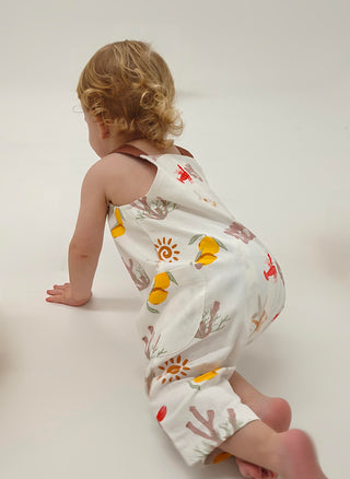 Baggy Overalls - Lobster Lemon