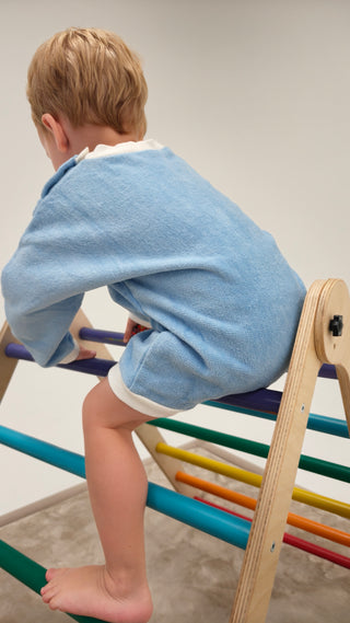 Terry Toweling Romper - Light Blue