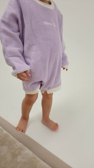Terry Toweling Romper - Lavender