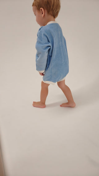 Terry Toweling Romper - Light Blue