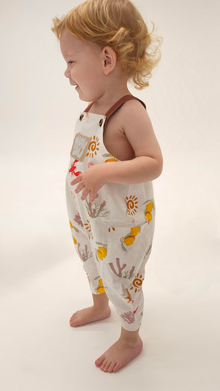 Baggy Overalls - Lobster Lemon