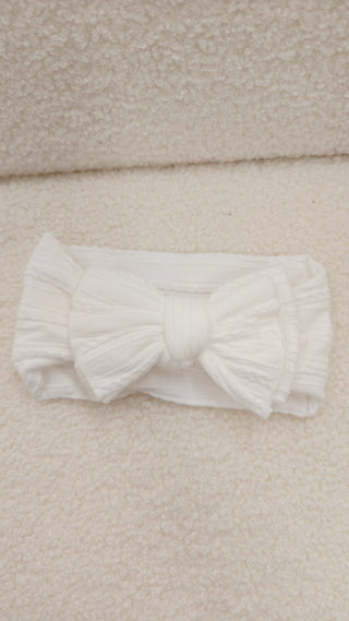 Ribbed Bow - White