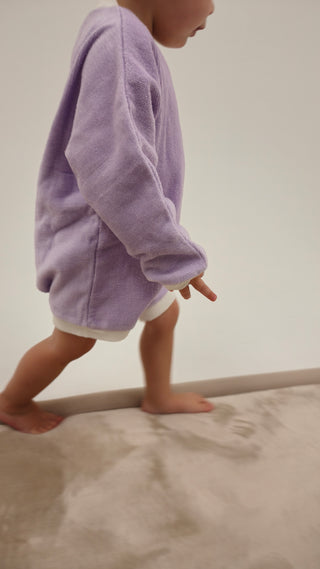Terry Toweling Romper - Lavender