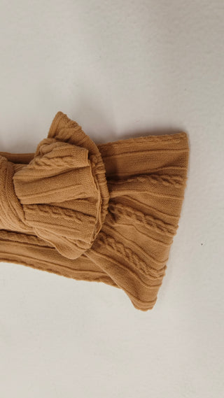 Ribbed Bow - Beige