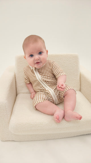 Short Sleeve Sleepsuit - Gingham