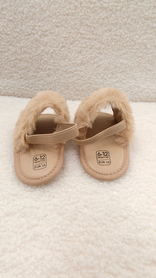 Beige Fluffy Sandals