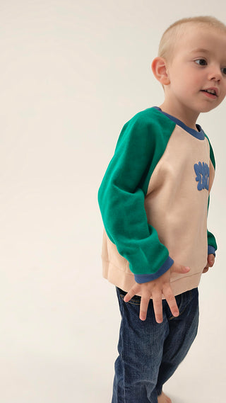 Colour Block Jumper - 90's Green