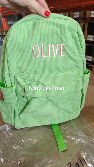 Personalised Backpack - Lime Green