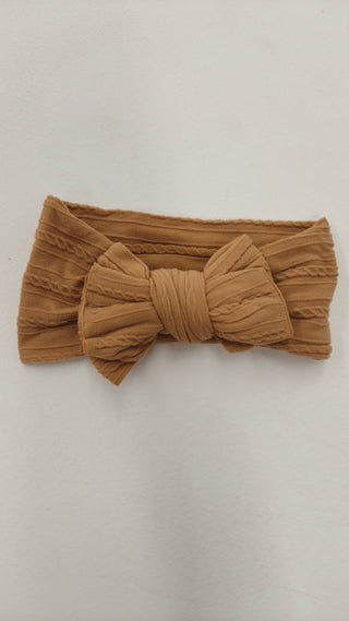 Ribbed Bow - Beige