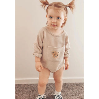 Baby Bear Waffle Knit Romper